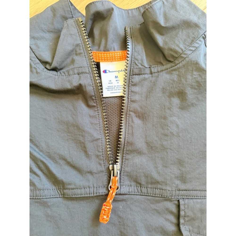 Champion Womens Black Quarter Zip Windbreaker Jacket S96570 Stretch Mesh Lined M - Picture 3 of 8